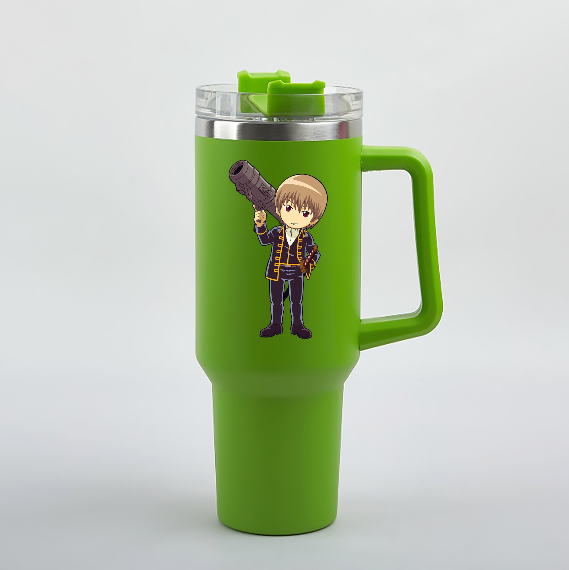 （画像用） ぎんたま 坂田銀時（さかたぎんとき） 神楽 志村新八（しむら しんぱち） GINTAMA Sakata Gintoki Kagura Shimura Shinpachi 1200mL車用タンブラー（カラープリント）